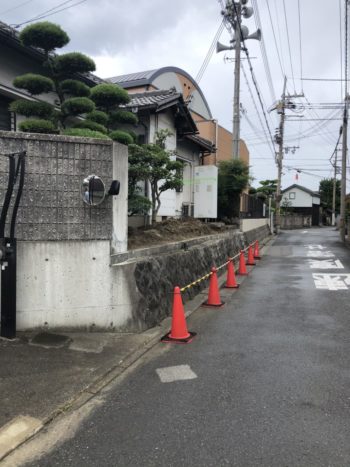 和歌山市松江東でブロック塀撤去作業